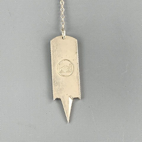 BOND HARDWARE Silver Tone Drill Bit Rosary Necklace
