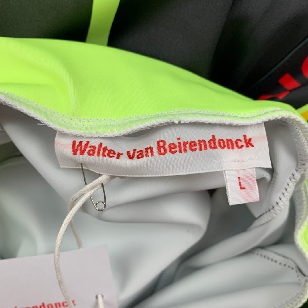 WALTER VAN BEIRENDONCK FW21 Size L Green Graphic Nylon Jersey Bike Top