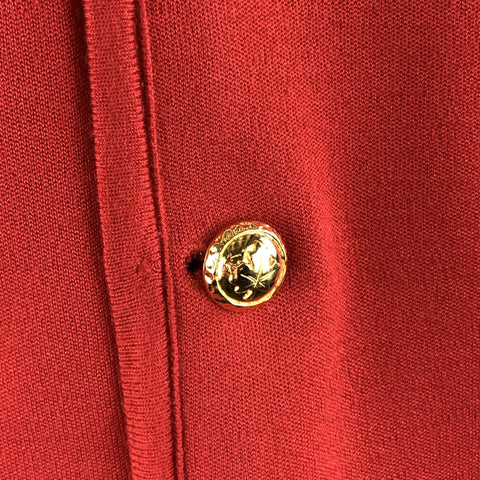 GIORGIO ARMANI Taille 12 Manteau rouge à col rond et bouton zippé