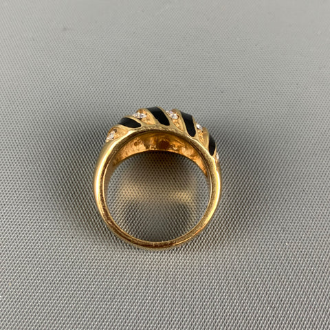 Bague VINTAGE Or Noir Strass