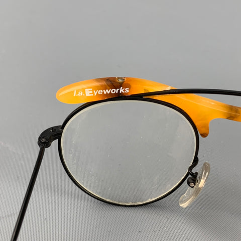 LAEYEWORKS TOJO Monturas de metal de acetato negro y beige