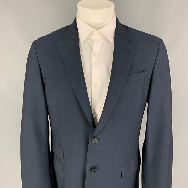 PAUL SMITH Size 40 Regular Steel Blue Wool Mohair Sport Coat