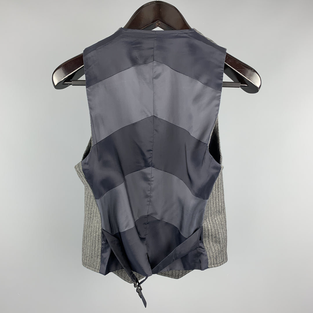 MARC by MARC JACOBS Size S Gray Stripe Wool Buttoned Vest (Indoor)