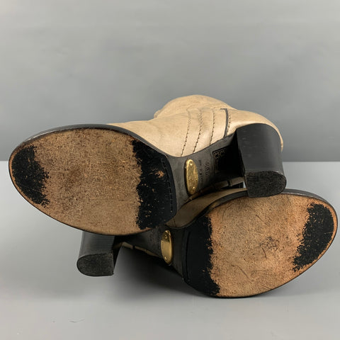 CHLOE Taille 8.5 Bottes hautes beiges à talons épais
