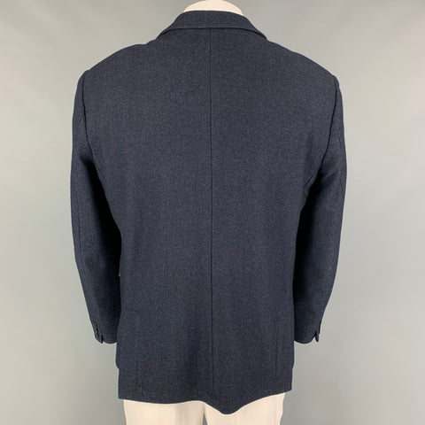 EMILE LAFAURIE Chest Size 46 Navy Textured Wool Blend Notch Lapel Sport Coat
