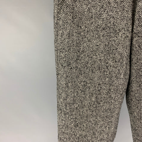 AMI by ALEXANDRE MATTIUSSI Size 32 Grey Black Herringbone Button Fly Dress Pants