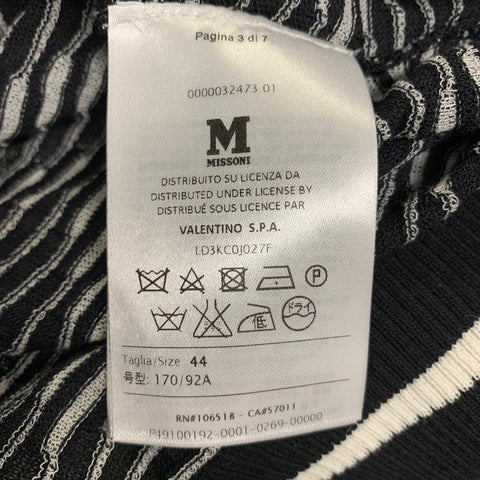 M MISSONI Size 8  Black Grey Knitted Viscose Blend Dress Top