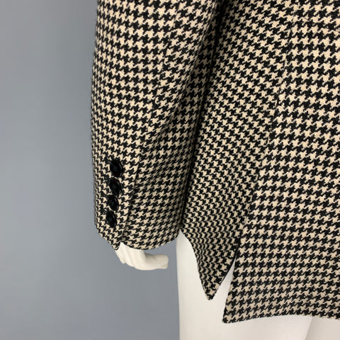 Collection RALPH LAUREN Taille 10 Blazer veste pied-de-poule beige noir