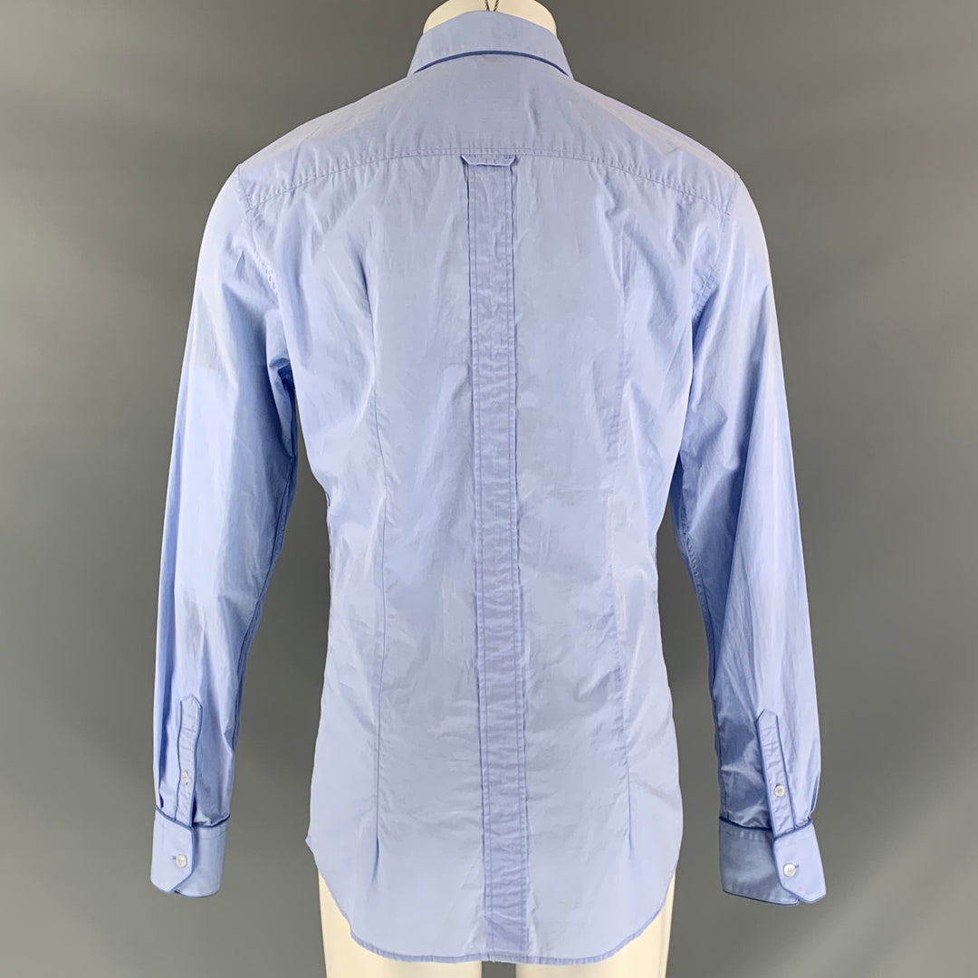 D&G by DOLCE & GABBANA Size M Light Blue Cotton Blend Long Sleeve Shirt