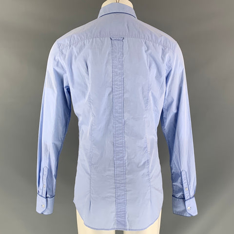 D&G by DOLCE & GABBANA Size M Light Blue Cotton Blend Long Sleeve Shirt