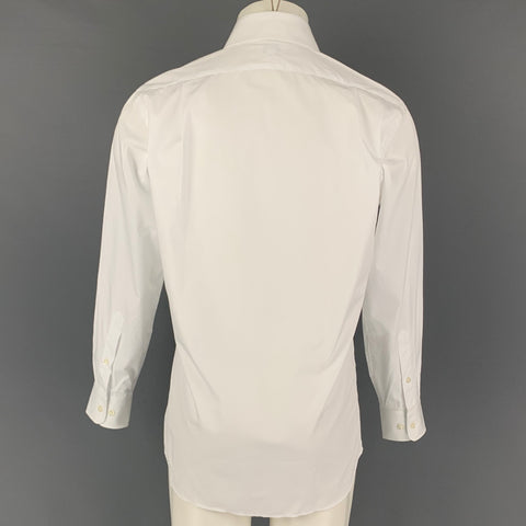 BARNEY'S NEW YORK Size M White Cotton Button Up Long Sleeve Shirt