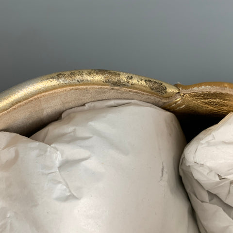 GIUSEPPE ZANOTTI Size 9 Gold Patent Leather Sneakers