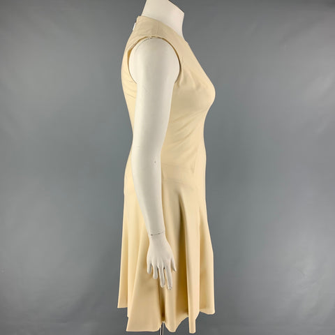 PRABAL GURUNG Size 10 Cream Wool A-Line Dress