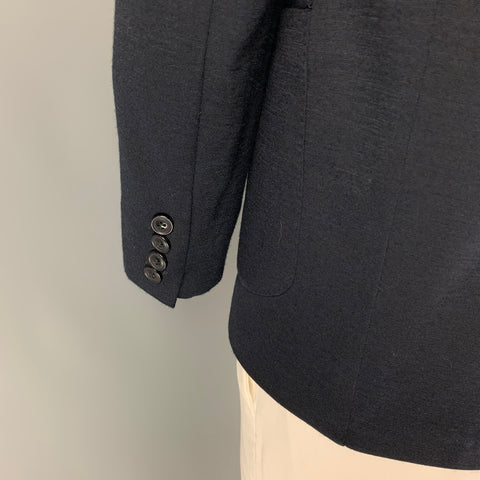 EMILE LAFAURIE Size 42 Navy Cotton Blend Notch Lapel Sport Coat