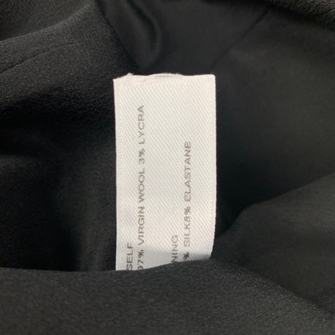 CAROLINA HERRERA Size 2 Black Virgin Wool Lycra Pencil Skirt
