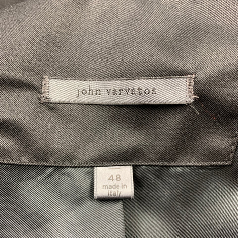JOHN VARVATOS Size 38 Black Wool Chain Trim Shawl Collar Sport Coat