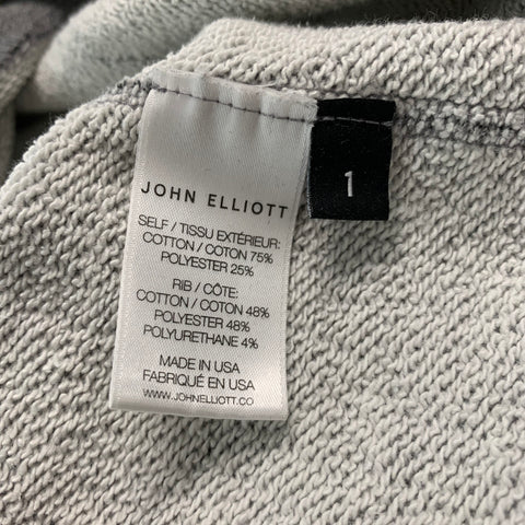 JOHN ELLIOTT Taille S Sweat à capuche en coton et polyester gris chiné