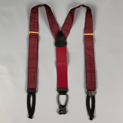 TRAFALGAR Burgundy Print Silk Suspenders