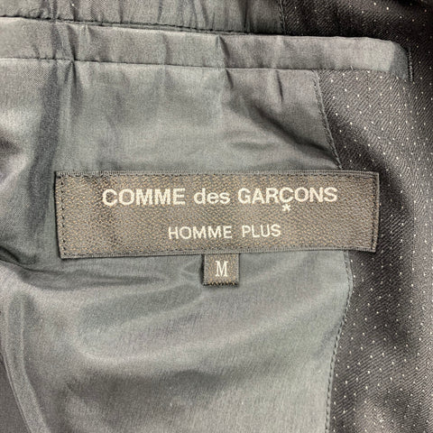 COMME des GARCONS HOMME PLUS Size M Black Mixed Fabrics Peak Lapel Tails Coat