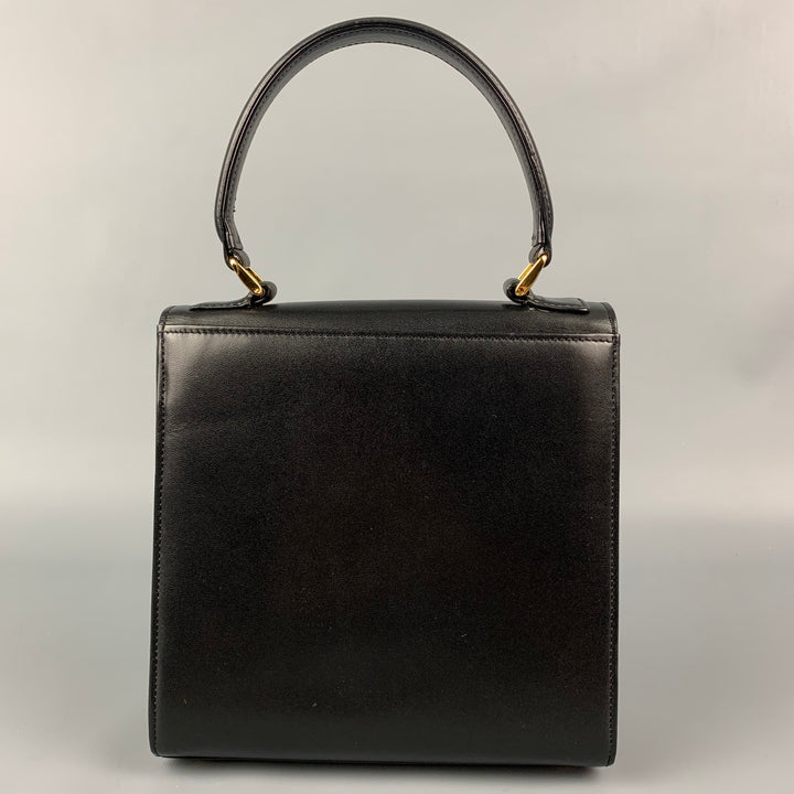 GIVENCHY Black Leather Top Handle Square Handbag