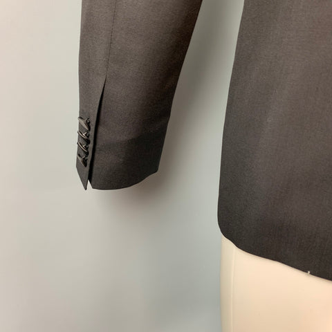 BURBERRY PRORSUM Size 36 Black Wool Blend Notch Lapel Sport Coat