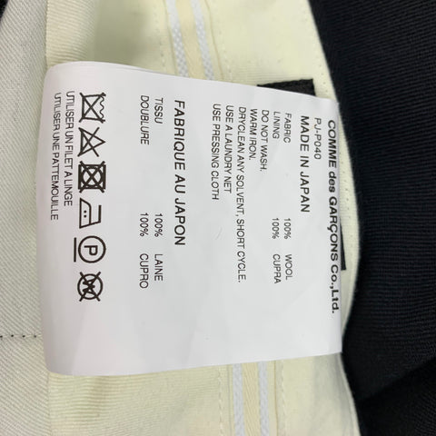 COMME des GARCONS HOMME PLUS Size L Black Wool Zip Fly Dress Pants