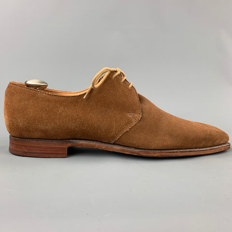 CROCKETT & JONES for BARNEY'S NEW YORK Size 10 Light Brown Suede Lace Up Shoes