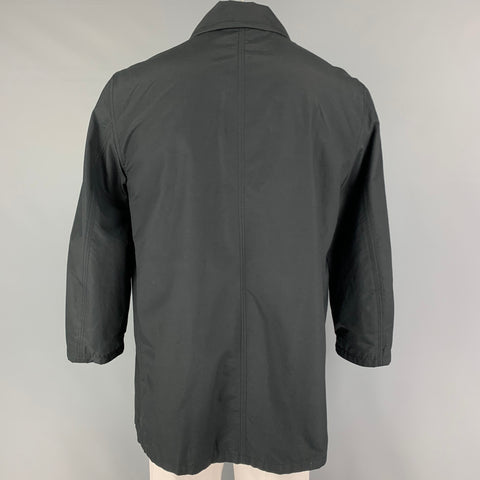 GIORGIO ARMANI Size M Black Cotton Blend Zip Up Coat