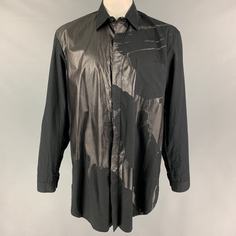 SKINGRAFT Size XL Black Two Toned Cotton Long Sleeve Shirt
