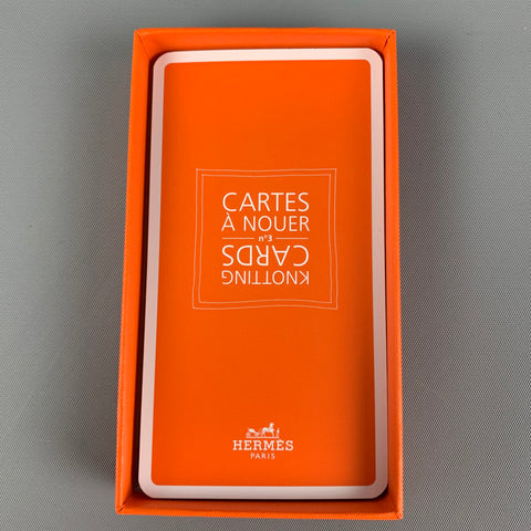 HERMES Cartes à Nouer Imprimé Orange