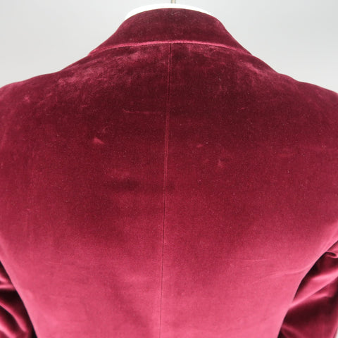 PAUL SMITH 40 Long Burgundy Velvet Notch Lapel Sport Coat Jacket
