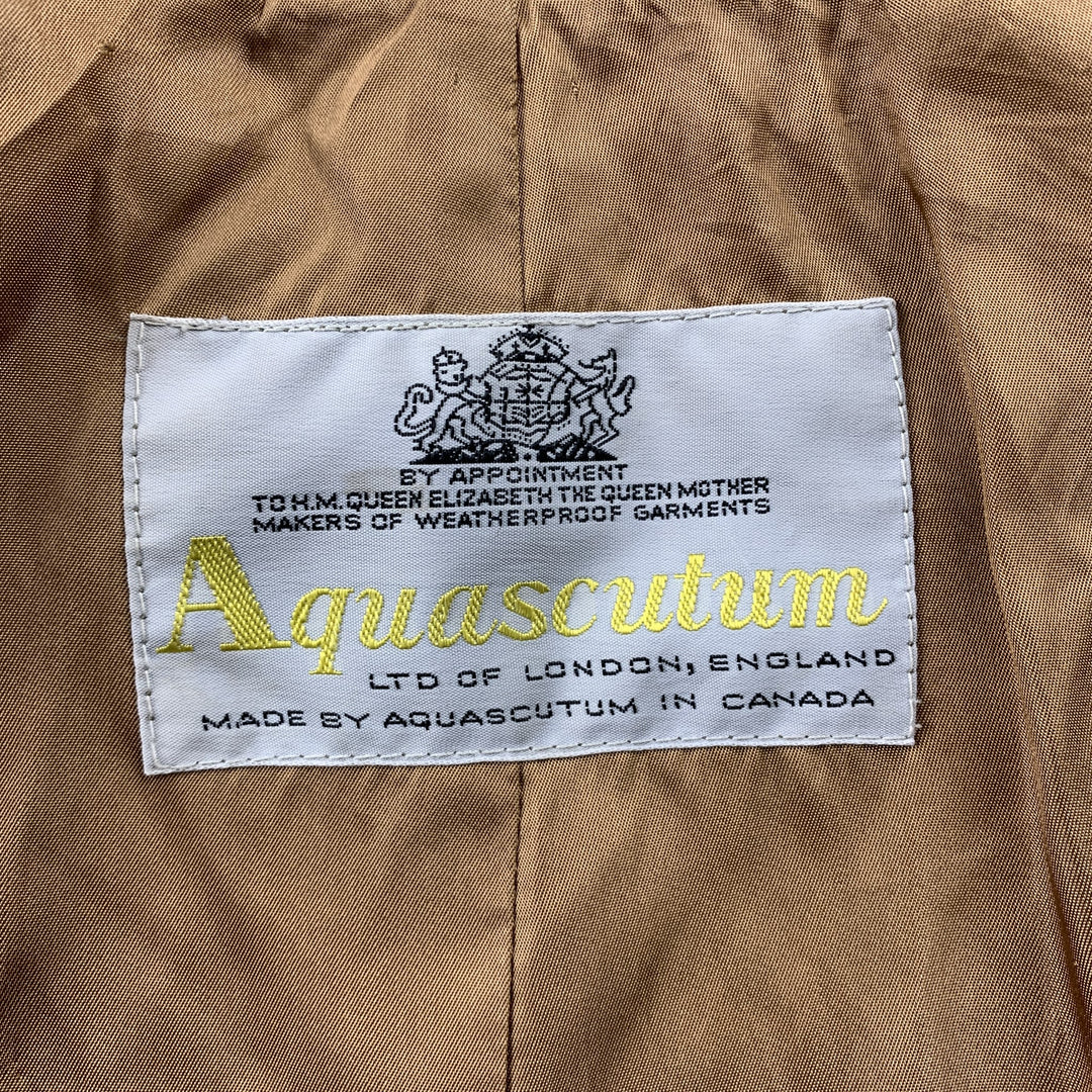AQUASCUTUM Taille XL Trench-Coat Double Boutonnage Ceinturé Coton/Polyester Kaki