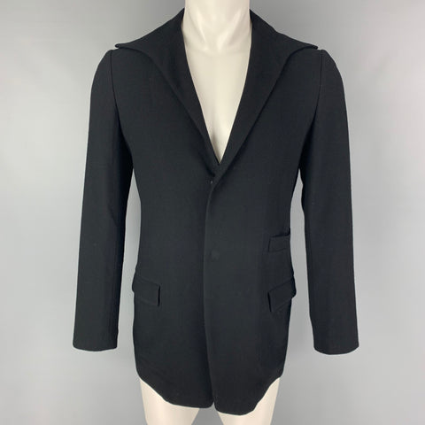 YOHJI YAMAMOTO Size 38 Size S Black Wool Snaps Jacket