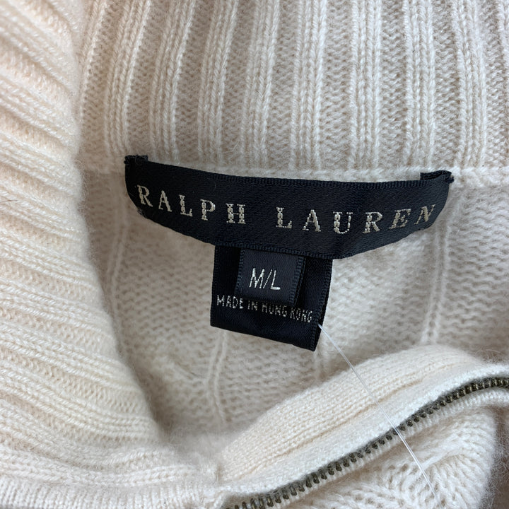 RALPH LAUREN Black Label Size M/L Cream Cashmere Poncho Cape