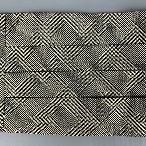 RALPH LAUREN Purple Label Size S/M Black White Glenplaid Silk Cummerbund