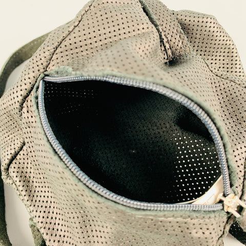 LIDIJA KOLOVRAT Black Perforated Leather Wristlet Bag