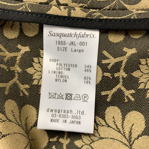 SASQUATCHfabrix Size L Gold & Brown Floral Polyester / Cotton Sport Coat