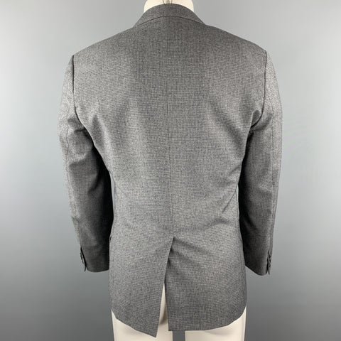 PAUL SMITH The Byard Size 38 Gray Grid Wool Notch Lapel Flap Pockets Sport Coat Jacket