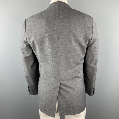 PAUL SMITH The Byard Size 38 Gray Grid Wool Notch Lapel Flap Pockets Sport Coat Jacket