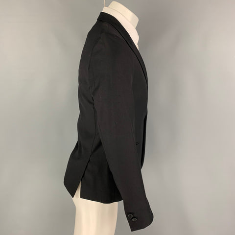 THE KOOPLES Size 36 Black Wool Peak Lapel Sport Coat