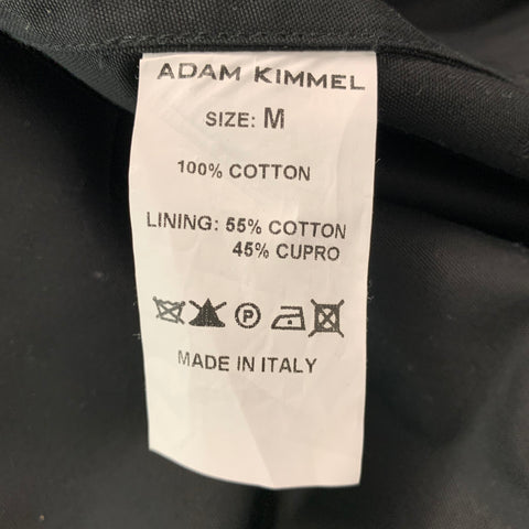 ADAM KIMMEL Size M Black Cotton Double Breasted Trenchcoat