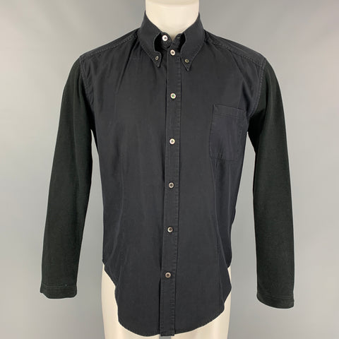 ALEXANDER MCQUEEN Taille M Chemise à manches longues en coton tissus mélangés noir