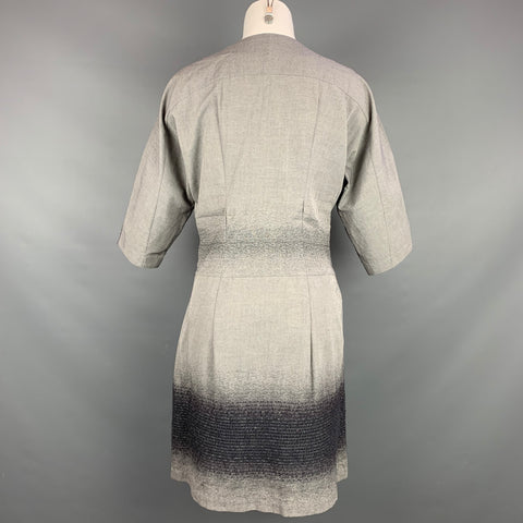 HEART HAAT by ISSEY MIYAKE Size M Grey & Charcoal Cotton Blend Ombre Dress