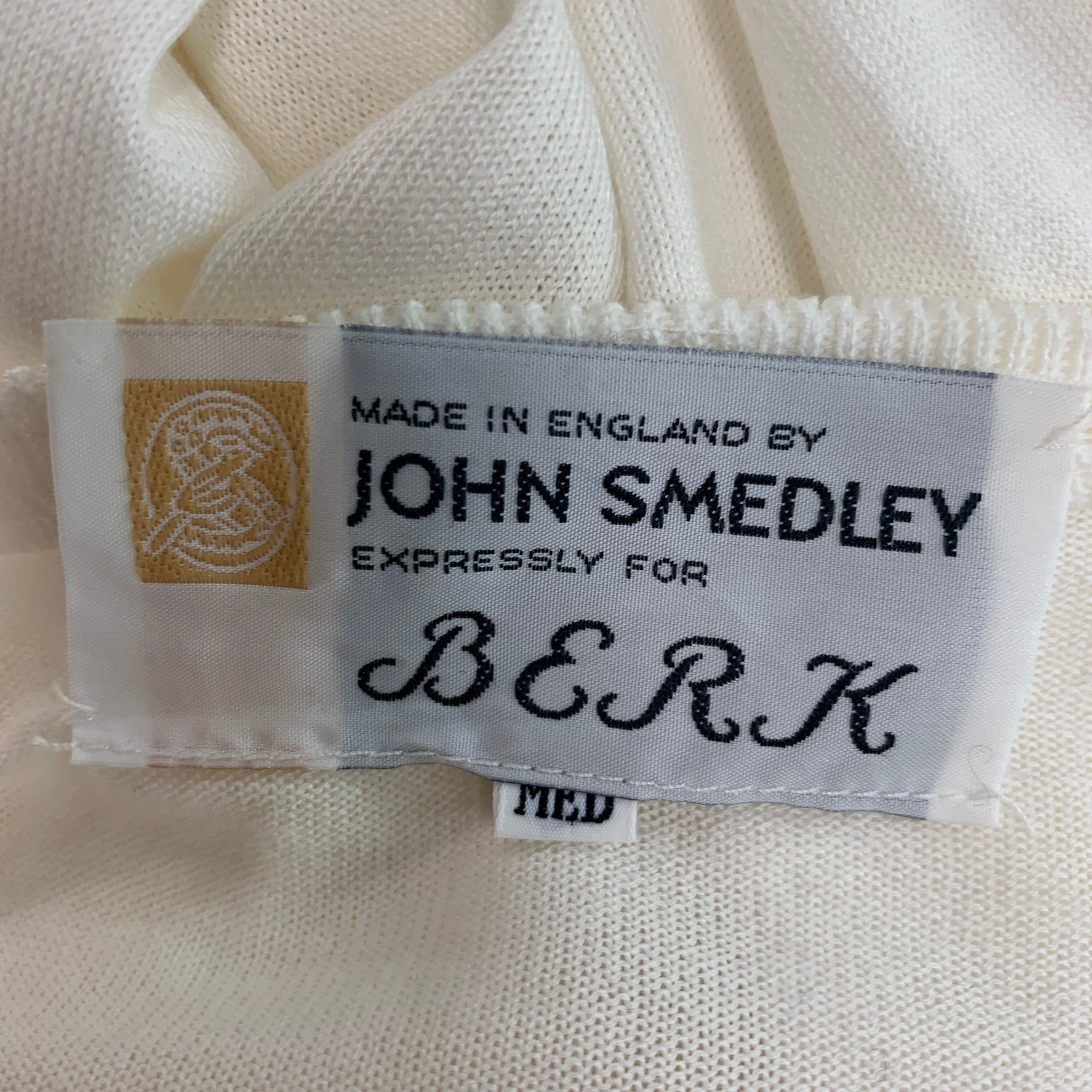 JOHN SMEDLEY Size M Cream Cotton Crew-Neck Pullover