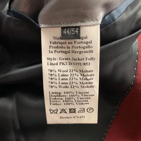 PS by PAUL SMITH Size 44 Burgundy Wool / Mohair Notch Lapel Sport Coat