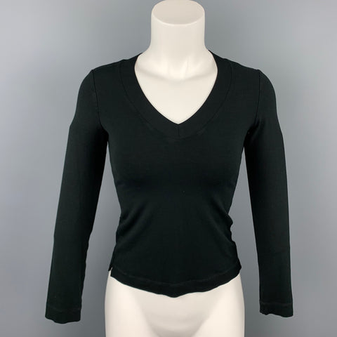 ARMANI COLLEZIONI Taille 4 Pull col en V en polyamide noir