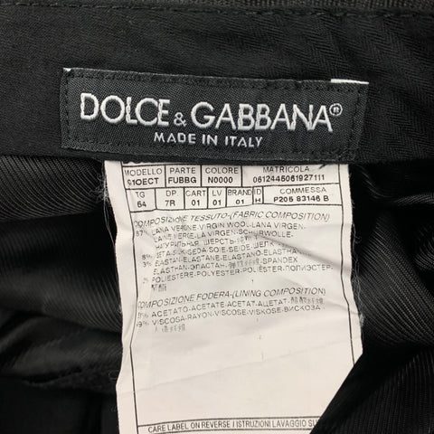 DOLCE & GABBANA Size 36 Black Wool Blend Tuxedo Dress Pants