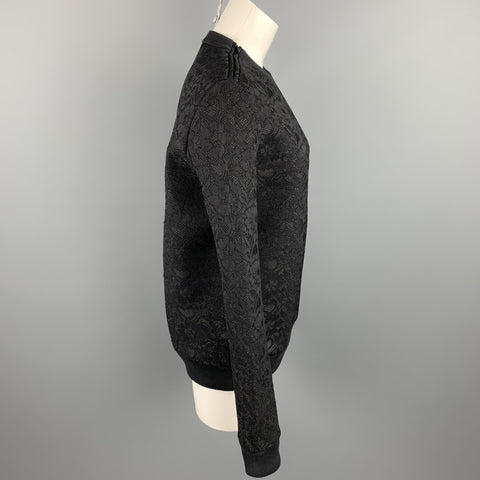 GIVENCHY Size S Black Lace Polyester Blend Crew-Neck Pullover