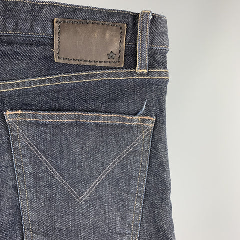 JOHN VARVATOS * U.S.A. Size 33 Indigo Cotton Zip Fly Jeans