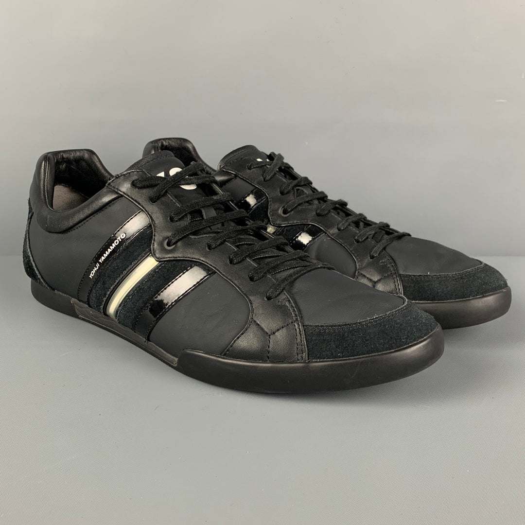Y-3 by YOJHI YAMAMOTO  Size 11.5 Black Leather Low Top Sneakers